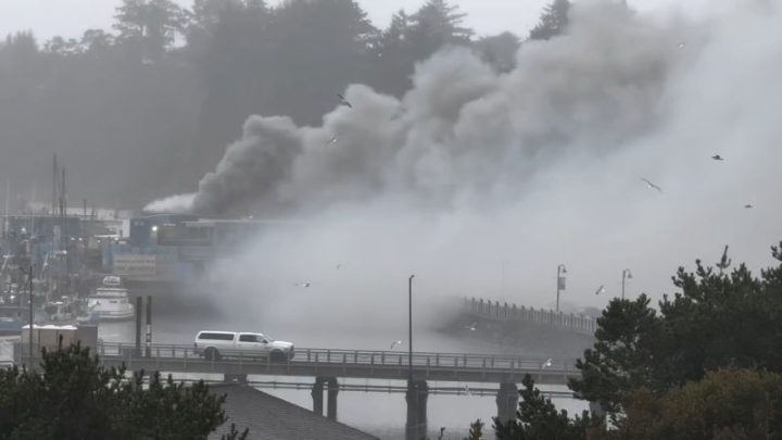 Possible ammonia contamination prompts evacuations after Oregon seafood plant fire, officials say
