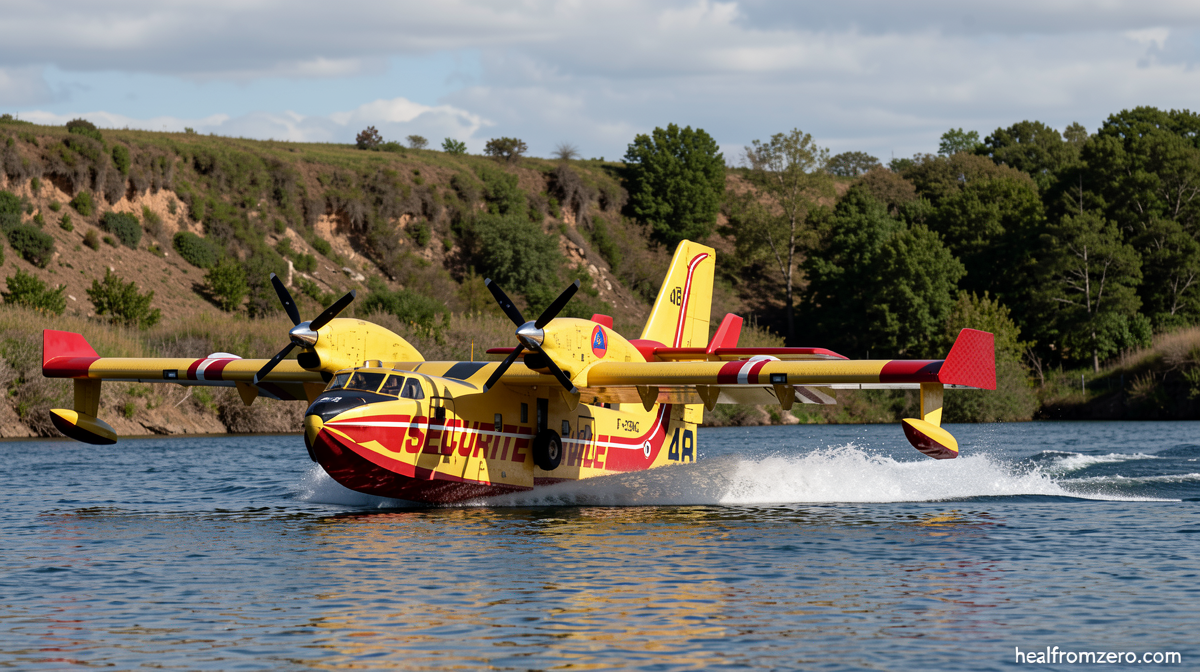 Planes scoop up water from River Seine in effort to battle wildfire near Paris