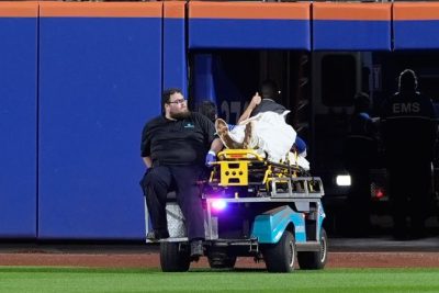 Mets’ Jared Young has concussion symptoms, CT scan negative after scary collision with Nolan McLean