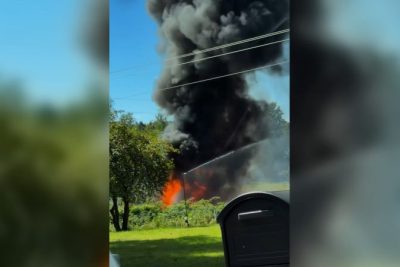 Military F-16 fighter jet crashes and bursts into flames in Michigan during training exercise
